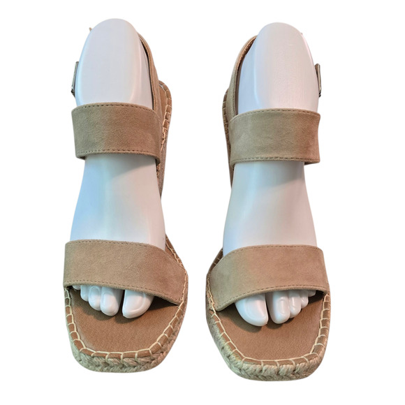 Steve Madden Womens Uri Wedge Sandal Espadrille Slingback Size 9.5M Tan Suede - Picture 2 of 10